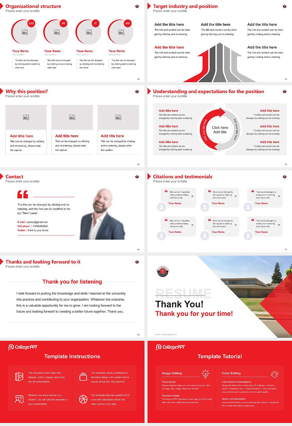 California Christian College Resume PPT Template16:9 ratio PPT effect preview image4