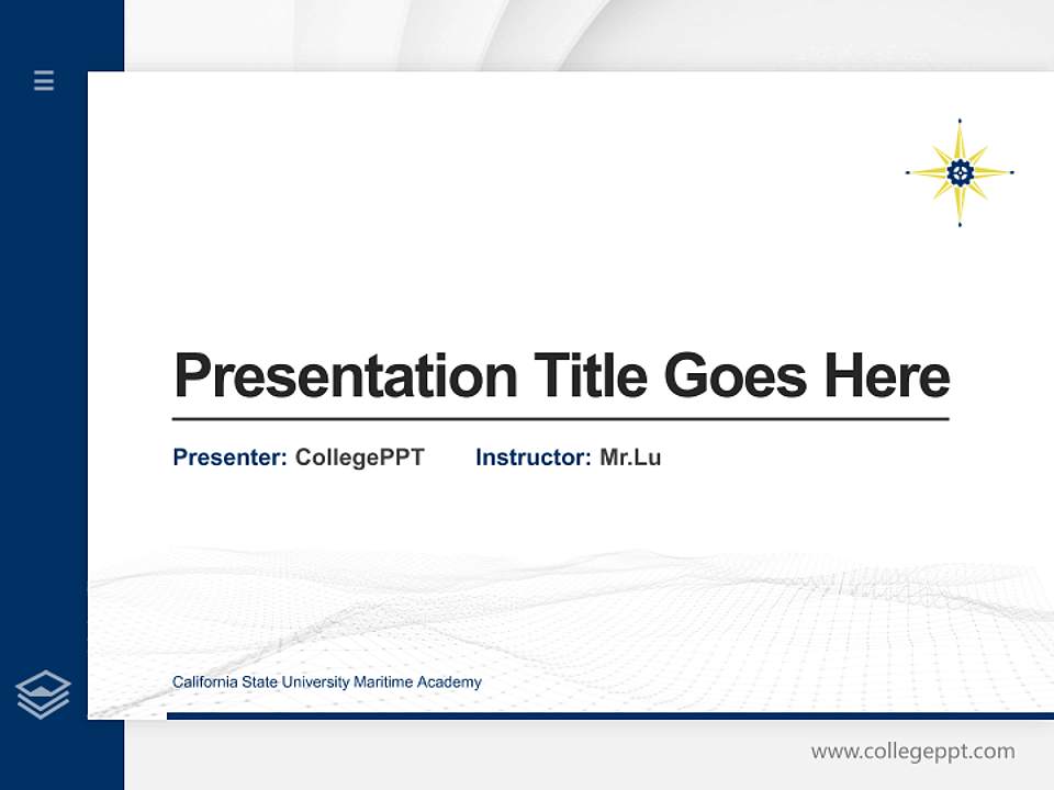 California State University Maritime Academy Thesis Proposal/Graduation Defense PPT Template4:3 ratio PPT effect preview image5