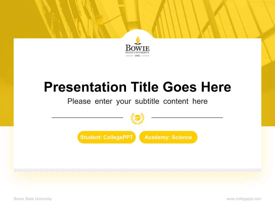Bowie State University National Scholarship Defense PPT Template4:3 ratio PPT effect preview image4
