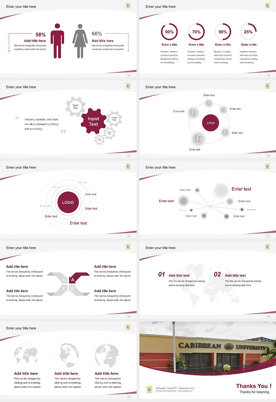 Caribbean University-Carolina Course/Courseware Creation PPT Template16:9 ratio PPT effect preview image4