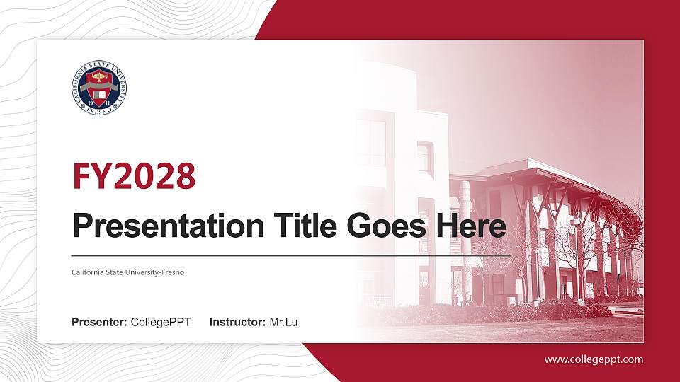 California State University-Fresno Academic Presentation/Research Findings Report PPT Template16:9 ratio PPT effect preview image