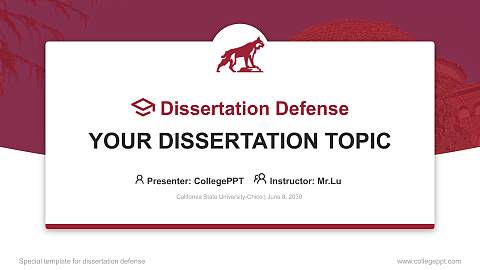 California State University-Chico Graduation Thesis Defense PPT Template