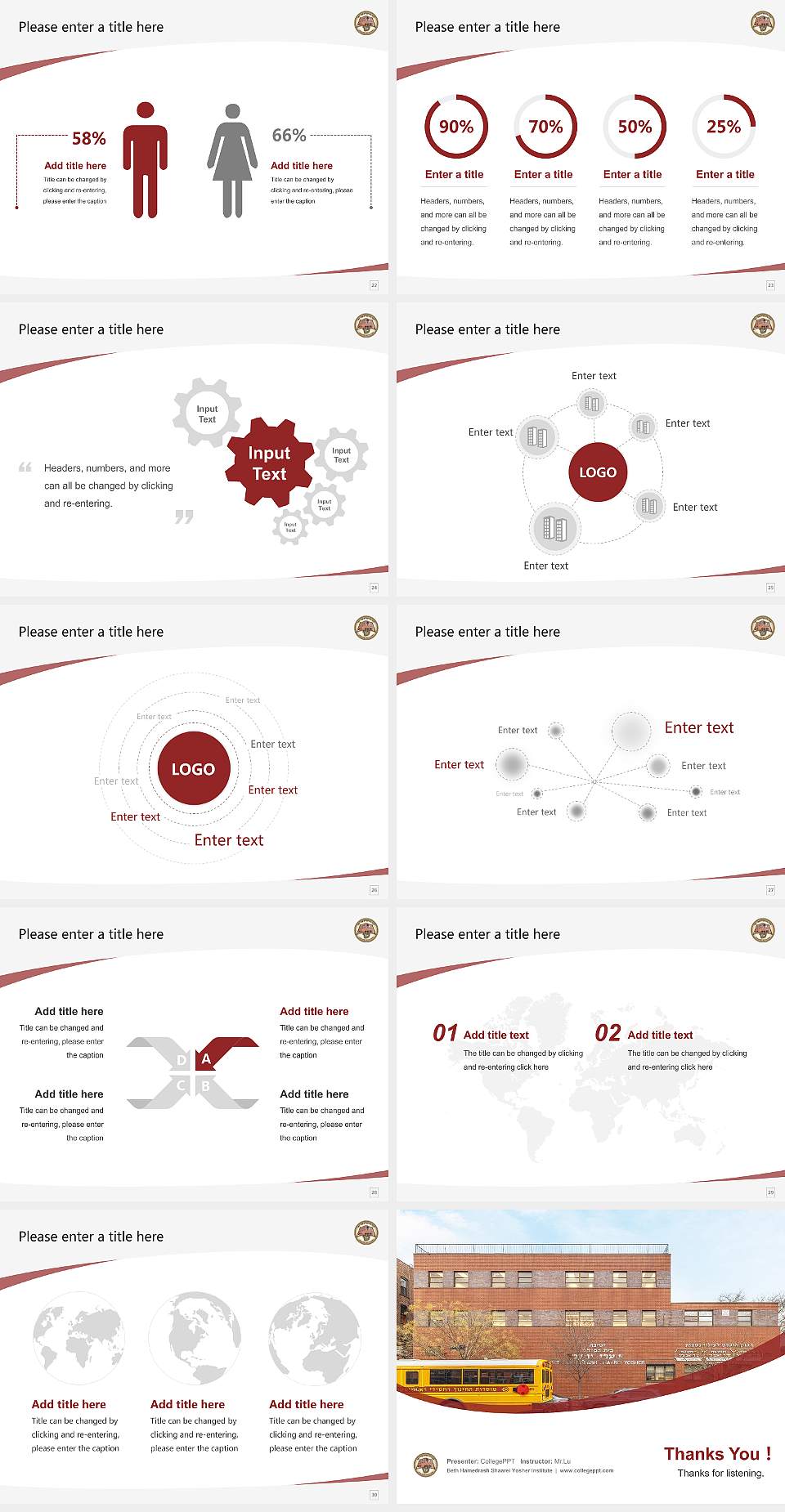 Beth Hamedrash Shaarei Yosher Institute Course/Courseware Creation PPT Template4:3 ratio PPT effect preview image4
