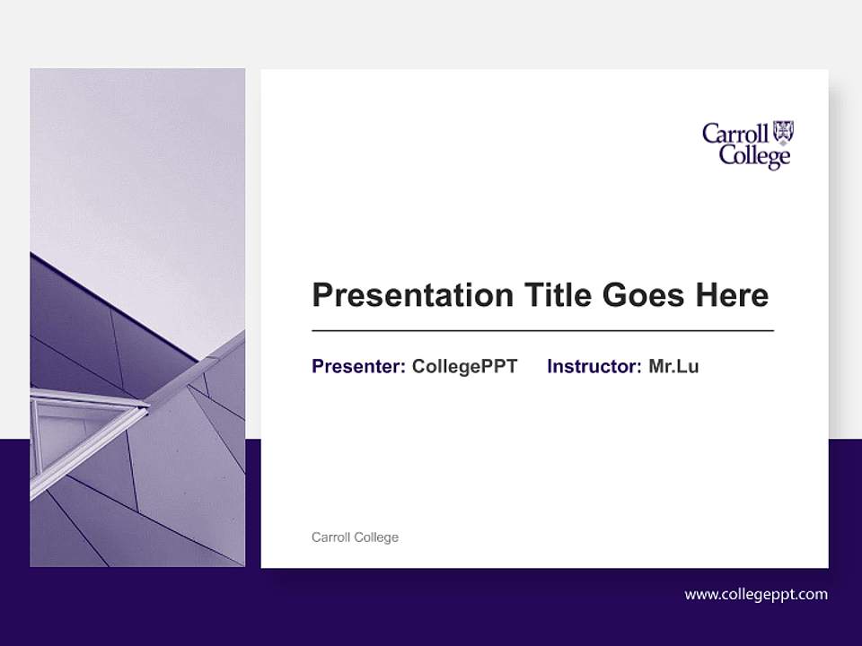 Carroll College General Purpose PPT Template4:3 ratio PPT effect preview image6