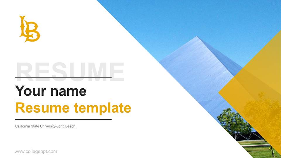 California State University-Long Beach Resume PPT Template16:9 ratio PPT effect preview image