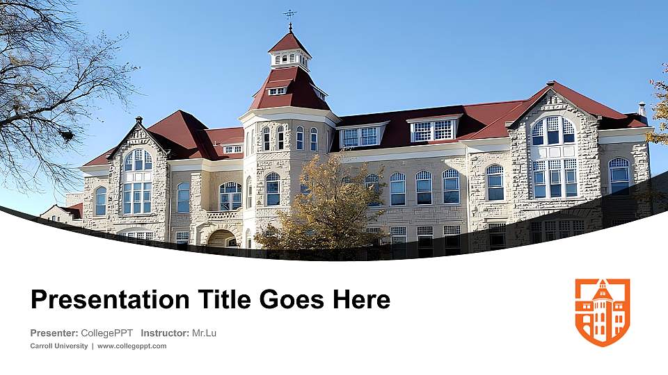 Carroll University Course/Courseware Creation PPT Template16:9 ratio PPT effect preview image