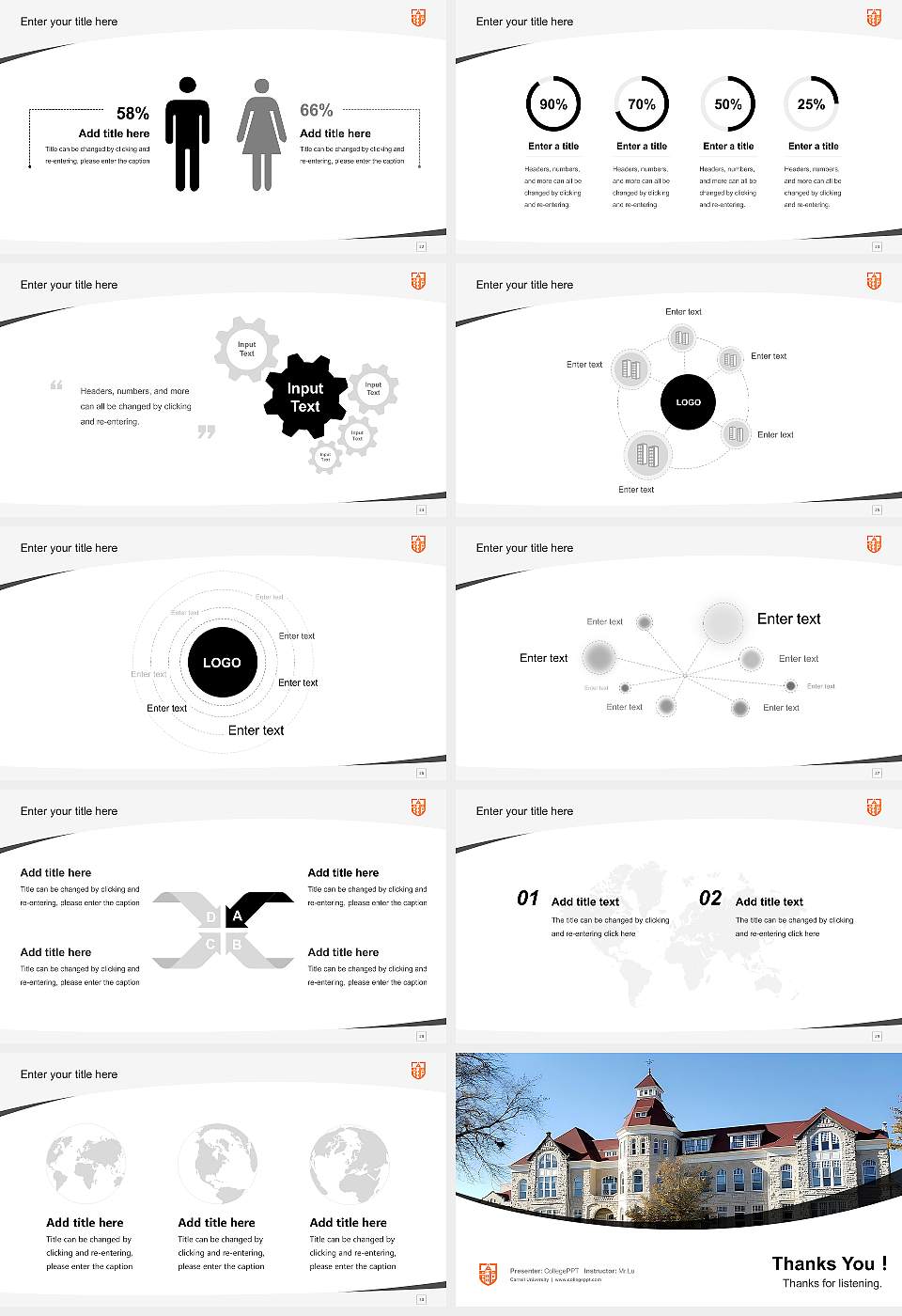 Carroll University Course/Courseware Creation PPT Template16:9 ratio PPT effect preview image4