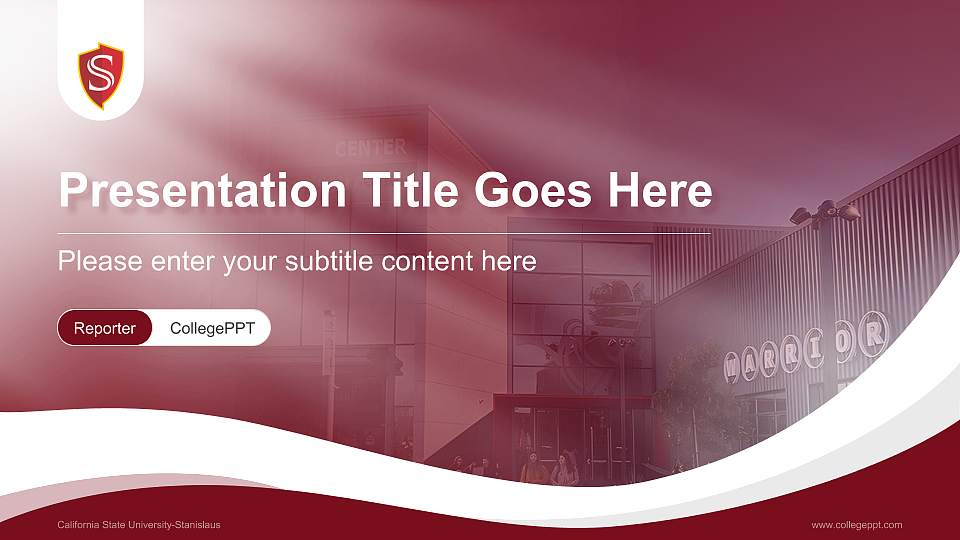California State University-Stanislaus Lecture Sharing and Networking Event PPT Template16:9 ratio PPT effect preview image