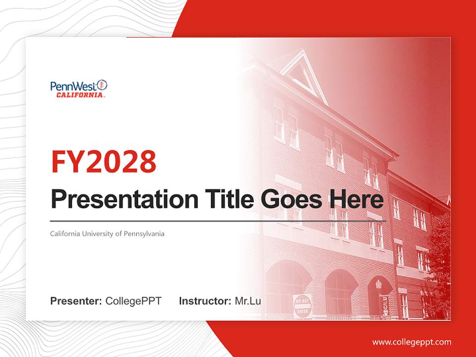 California University of Pennsylvania Academic Presentation/Research Findings Report PPT Template4:3 ratio PPT effect preview image5