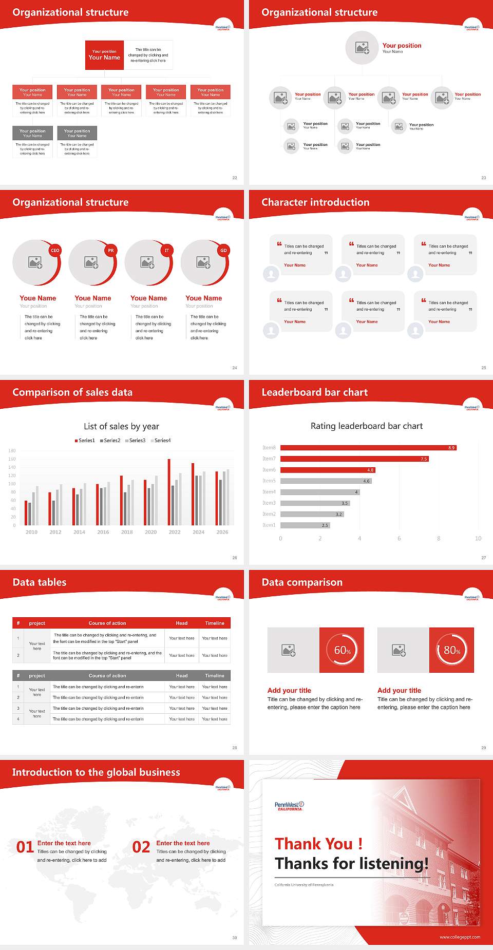 California University of Pennsylvania Academic Presentation/Research Findings Report PPT Template4:3 ratio PPT effect preview image4