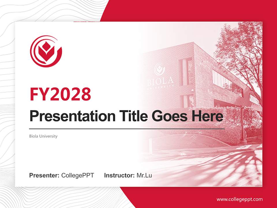 Biola University Academic Presentation/Research Findings Report PPT Template4:3 ratio PPT effect preview image5