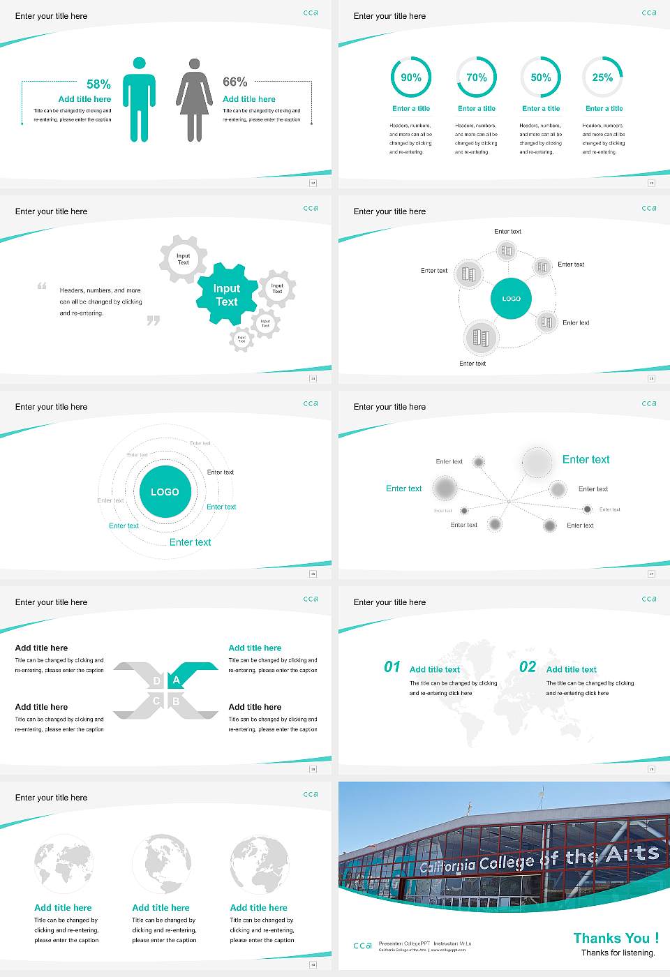 California College of the Arts Course/Courseware Creation PPT Template16:9 ratio PPT effect preview image4