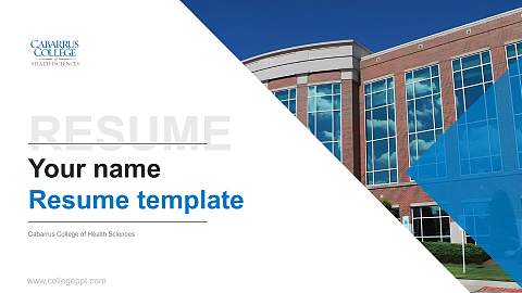 Cabarrus College of Health Sciences Resume PPT Template