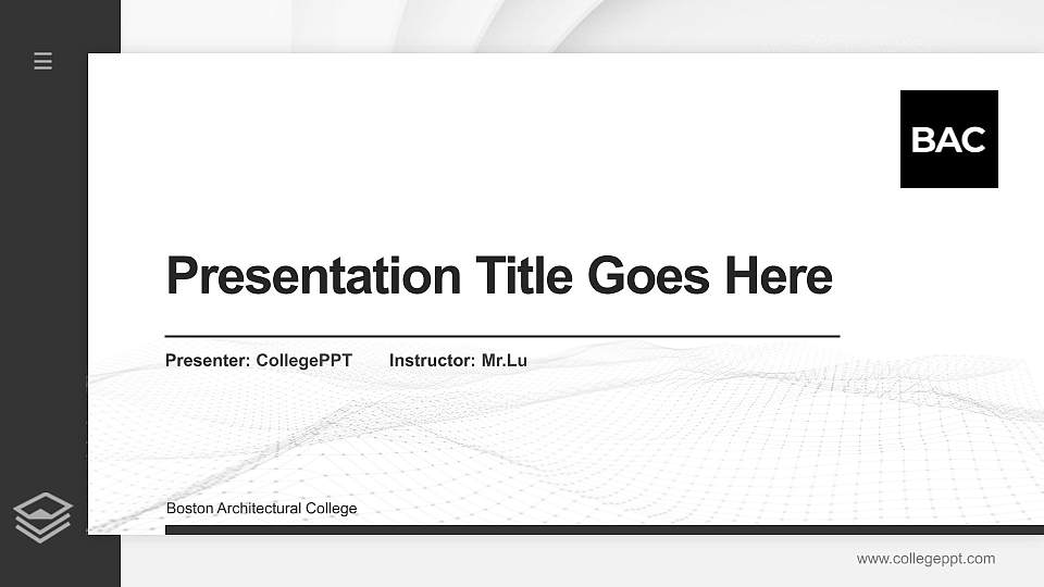 Boston Architectural College Thesis Proposal/Graduation Defense PPT Template16:9 ratio PPT effect preview image