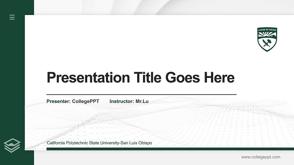 California Polytechnic State University-San Luis Obispo Thesis Proposal/Graduation Defense PPT Template16:9 ratio PPT effect preview image