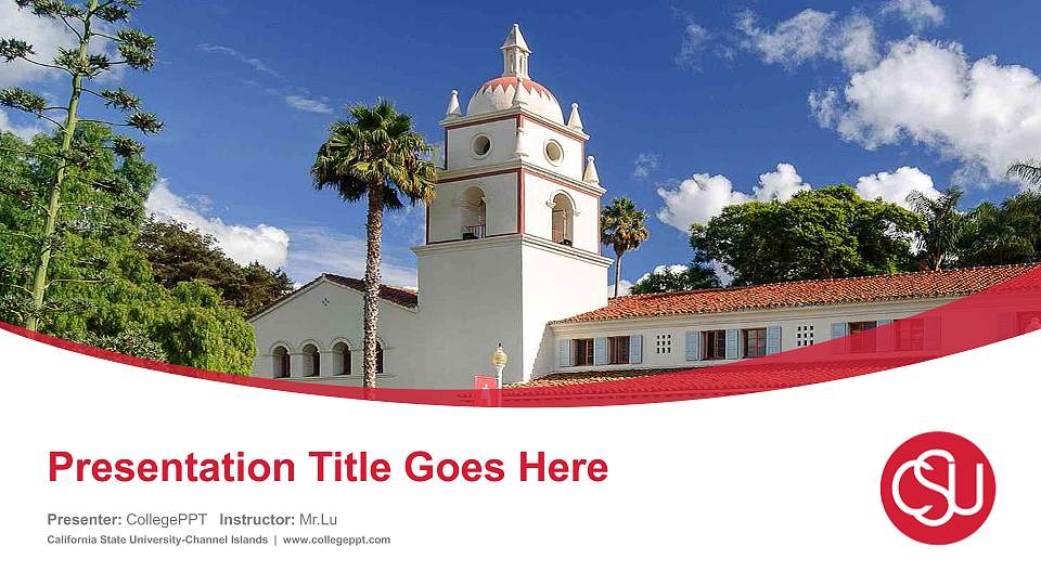 California State University-Channel Islands Course/Courseware Creation PPT Template16:9 ratio PPT effect preview image