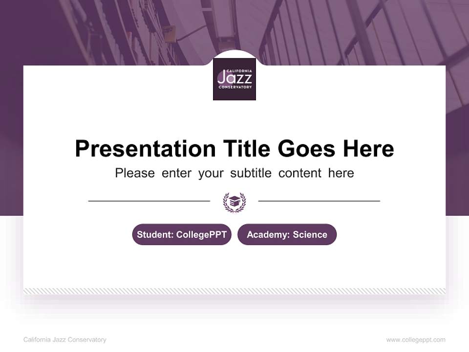 California Jazz Conservatory National Scholarship Defense PPT Template4:3 ratio PPT effect preview image4