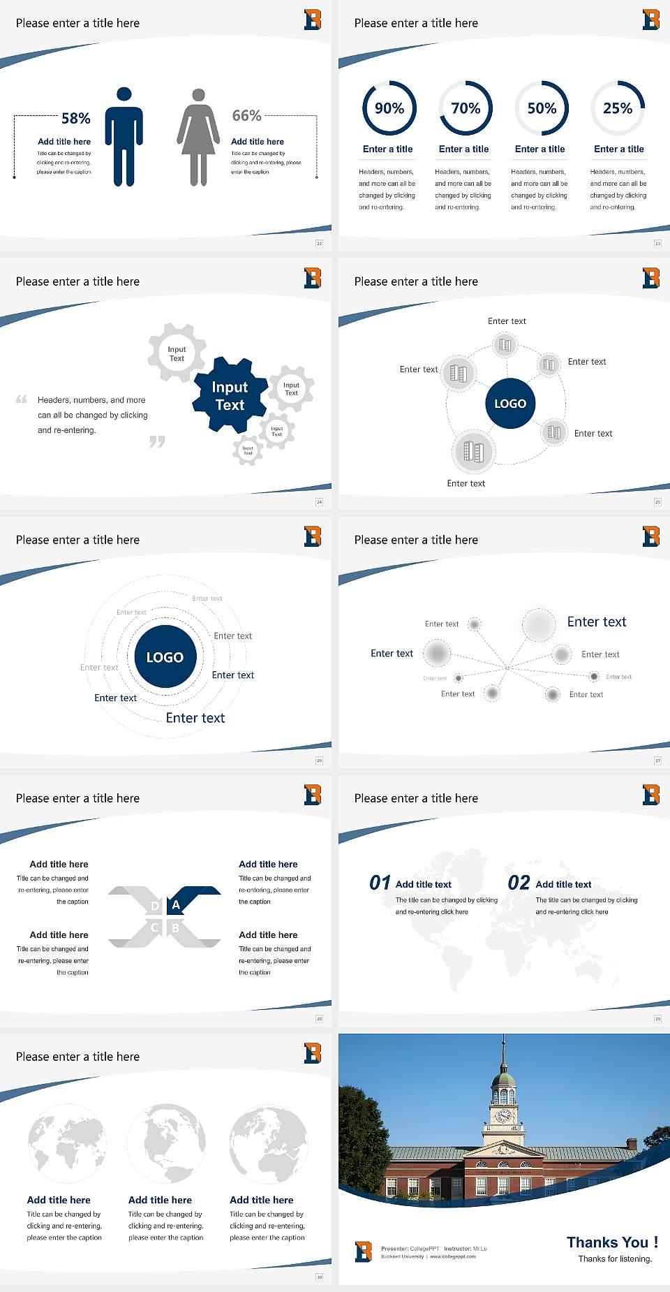 Bucknell University Course/Courseware Creation PPT Template4:3 ratio PPT effect preview image4