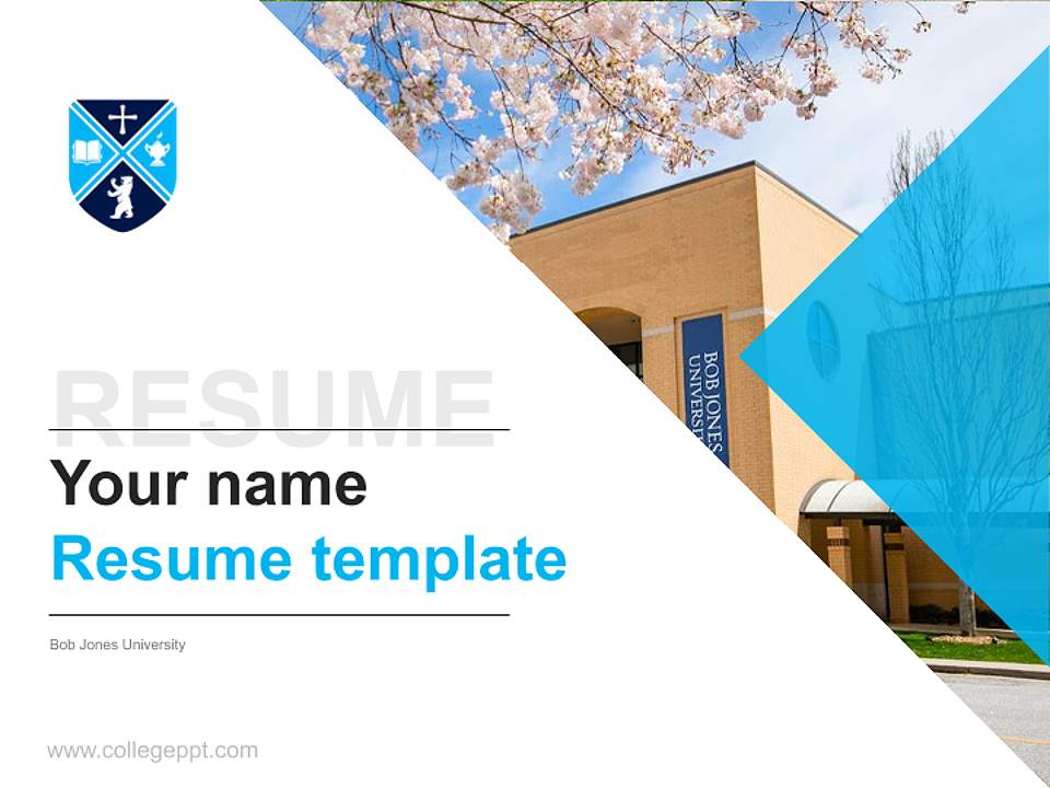 Bob Jones University Resume PPT Template4:3 ratio PPT effect preview image5