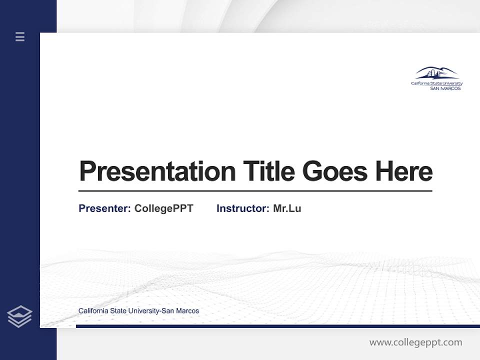 California State University-San Marcos Thesis Proposal/Graduation Defense PPT Template4:3 ratio PPT effect preview image5