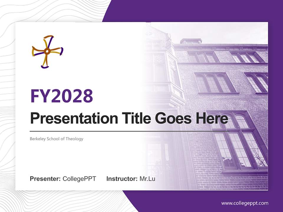 Berkeley School of Theology Academic Presentation/Research Findings Report PPT Template4:3 ratio PPT effect preview image5