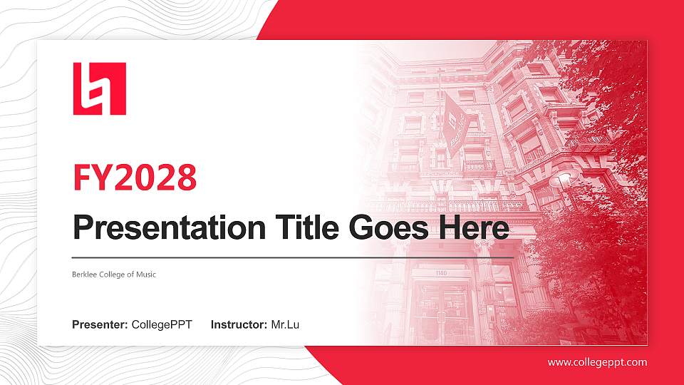 Berklee College of Music Academic Presentation/Research Findings Report PPT Template16:9 ratio PPT effect preview image