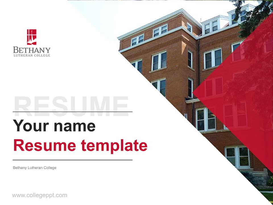 Bethany Lutheran College Resume PPT Template4:3 ratio PPT effect preview image5
