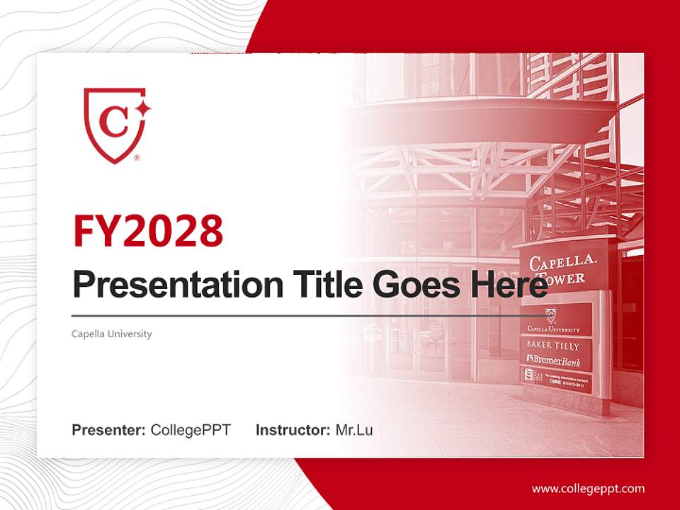 Capella University Academic Presentation/Research Findings Report PPT Template4:3 ratio PPT effect preview image5