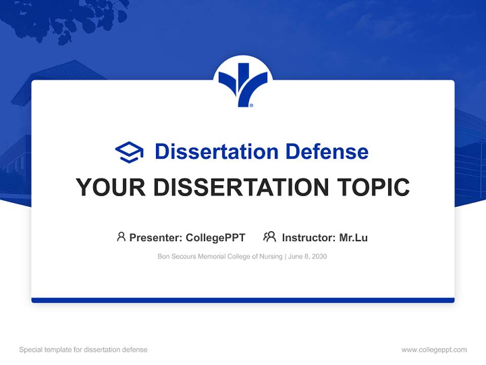 Bon Secours Memorial College of Nursing Graduation Thesis Defense PPT Template4:3 ratio PPT effect preview image7