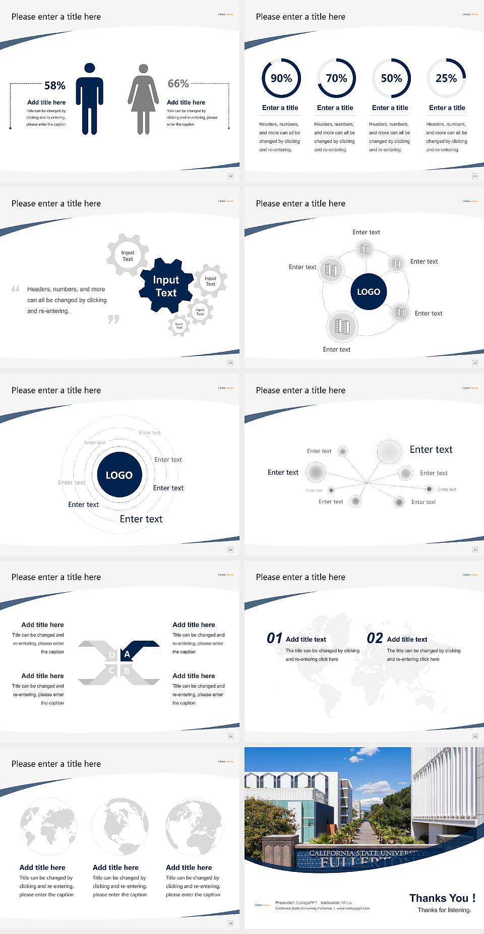 California State University-Fullerton Course/Courseware Creation PPT Template4:3 ratio PPT effect preview image4