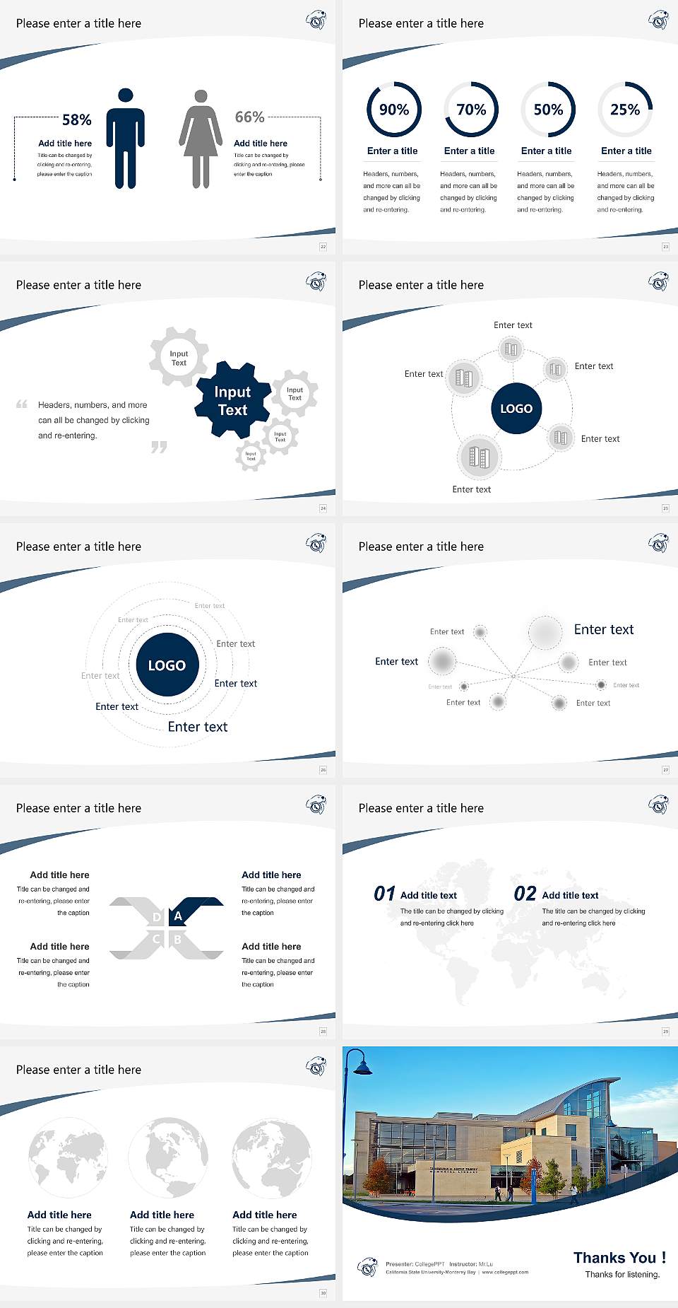 California State University-Monterey Bay Course/Courseware Creation PPT Template4:3 ratio PPT effect preview image4