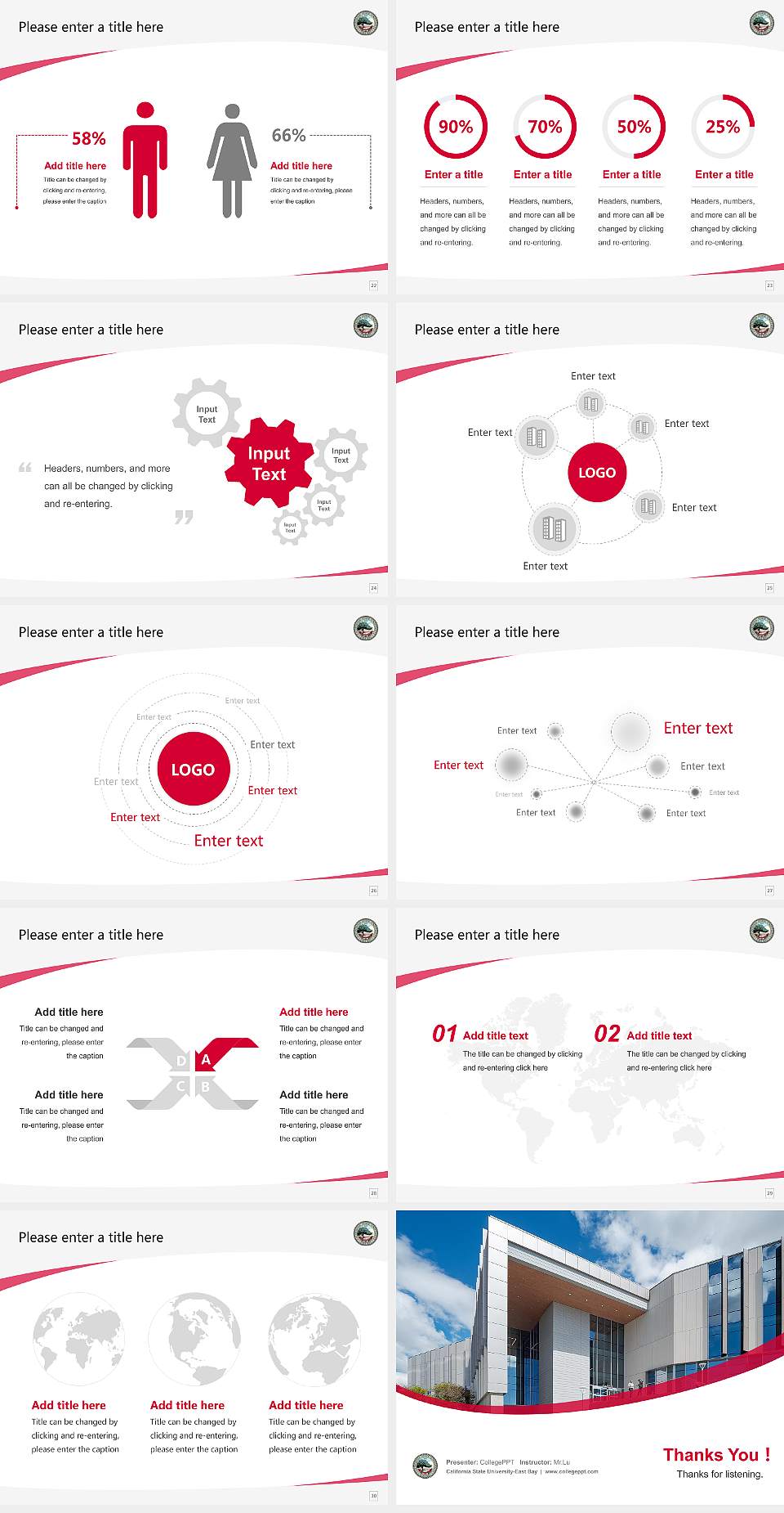 California State University-East Bay Course/Courseware Creation PPT Template4:3 ratio PPT effect preview image4