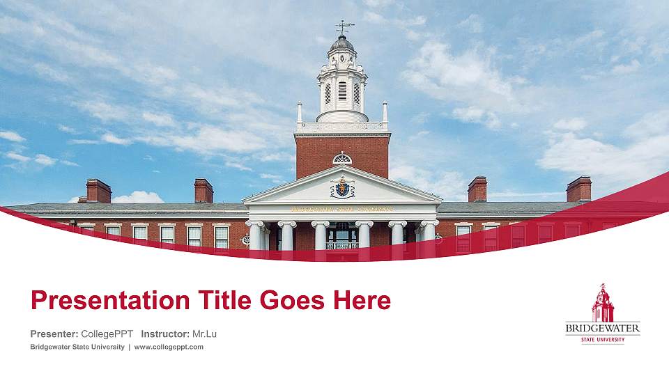 Bridgewater State University Course/Courseware Creation PPT Template16:9 ratio PPT effect preview image