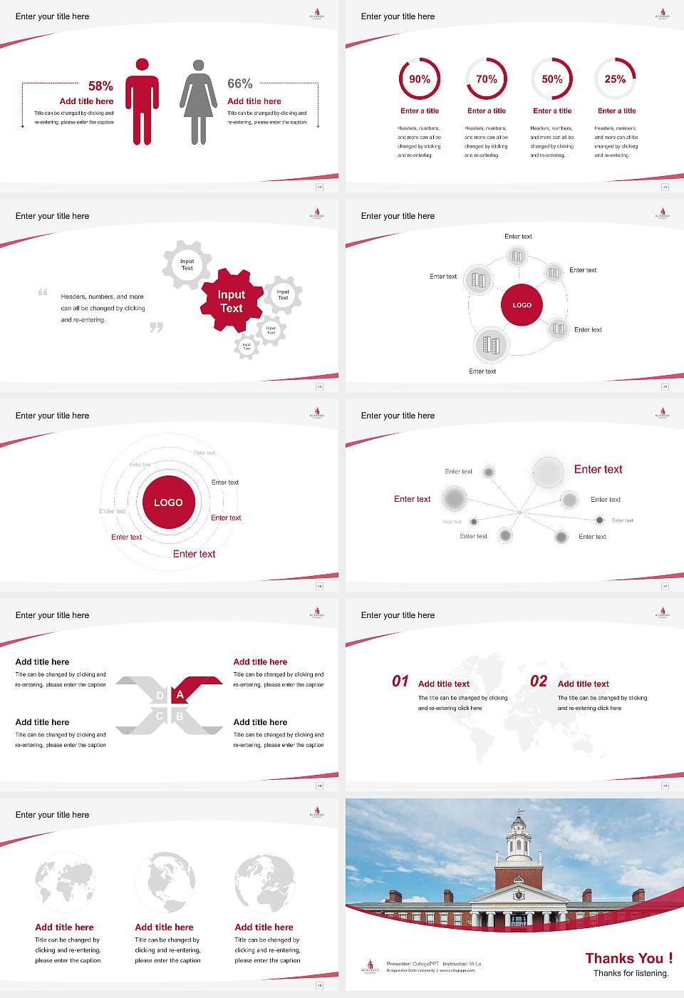 Bridgewater State University Course/Courseware Creation PPT Template16:9 ratio PPT effect preview image4