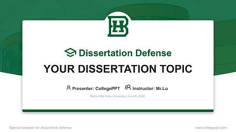 Black Hills State University Graduation Thesis Defense PPT Template
