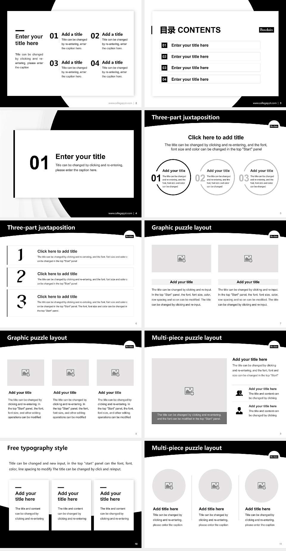 Bowdoin College Academic Presentation/Research Findings Report PPT Template4:3 ratio PPT effect preview image2