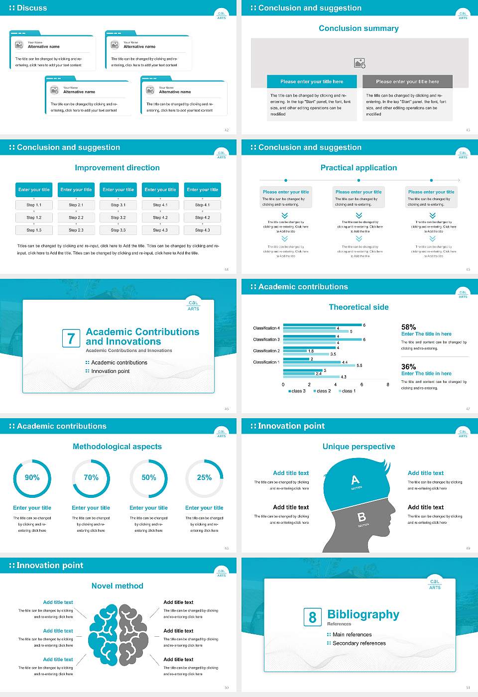 California Institute of the Arts Graduation Thesis Defense PPT Template16:9 ratio PPT effect preview image6