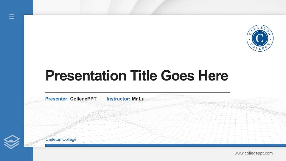 Carleton College Thesis Proposal/Graduation Defense PPT Template16:9 ratio PPT effect preview image