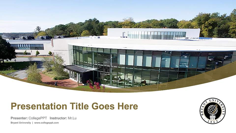 Bryant University Course/Courseware Creation PPT Template16:9 ratio PPT effect preview image