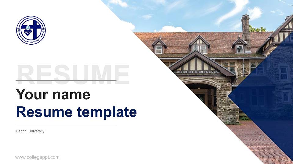 Cabrini University Resume PPT Template16:9 ratio PPT effect preview image