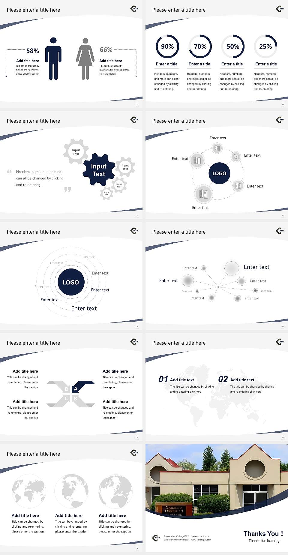 Carolina Christian College Course/Courseware Creation PPT Template4:3 ratio PPT effect preview image4