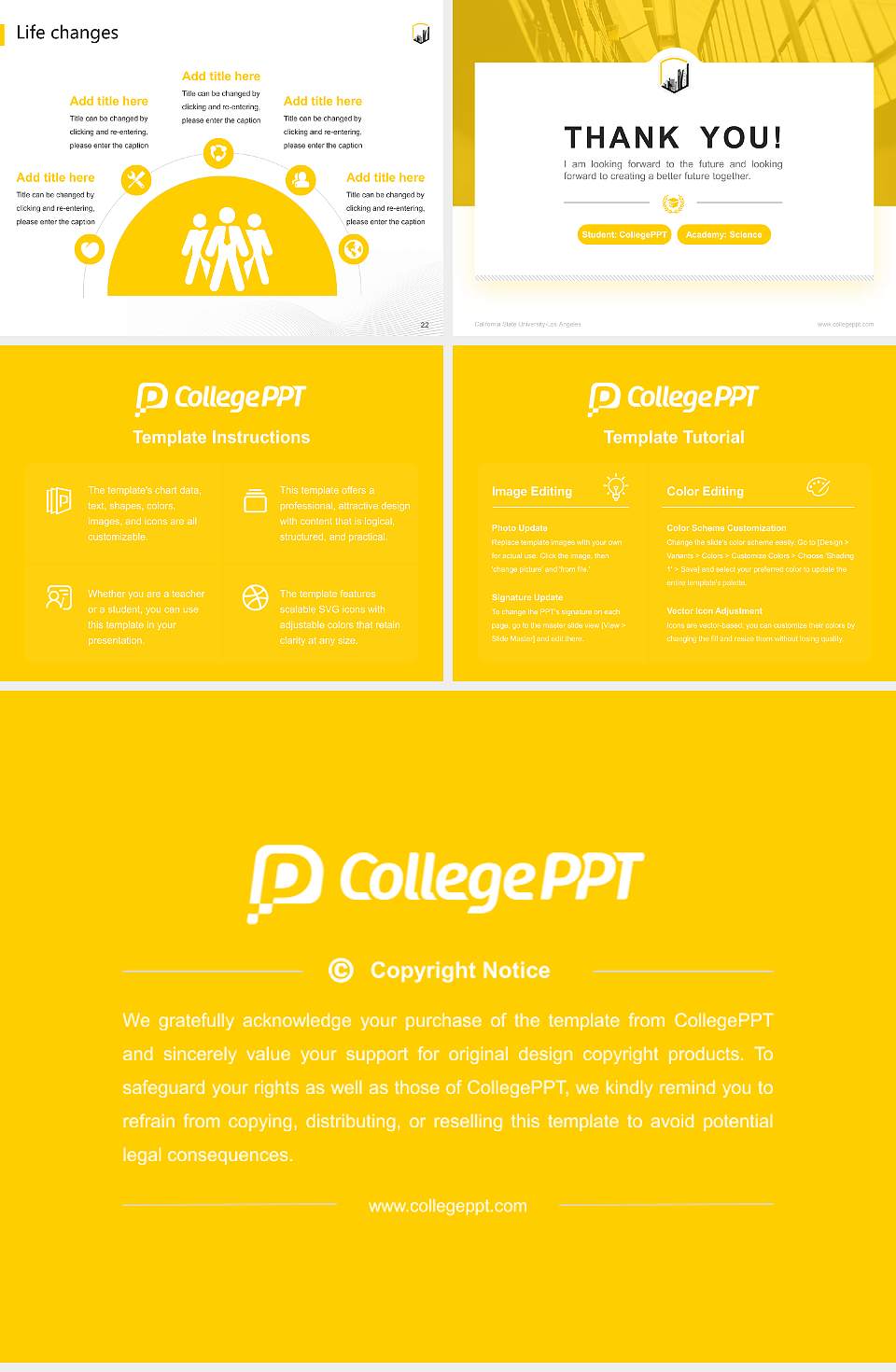California State University-Los Angeles National Scholarship Defense PPT Template4:3 ratio PPT effect preview image4