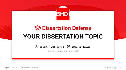 Beverly Hills Design Institute Graduation Thesis Defense PPT Template