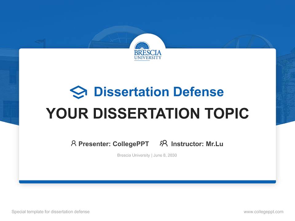 Brescia University Graduation Thesis Defense PPT Template4:3 ratio PPT effect preview image7