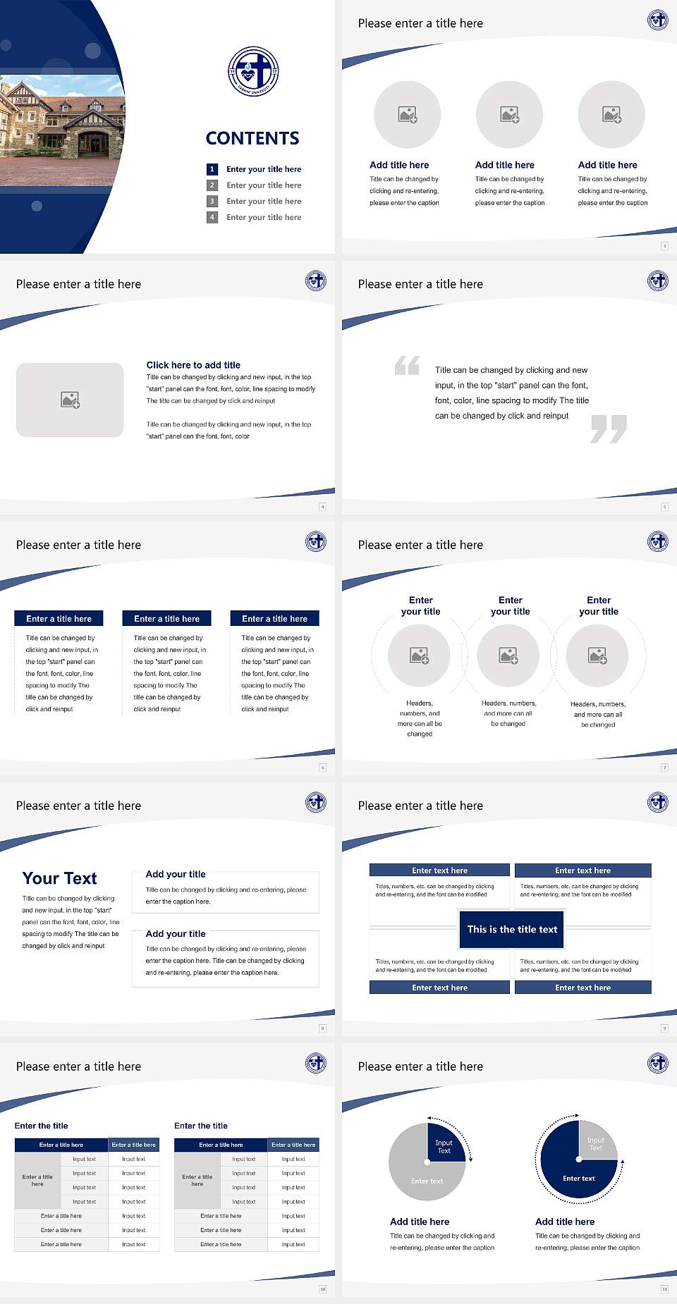 Cabrini University Course/Courseware Creation PPT Template4:3 ratio PPT effect preview image2