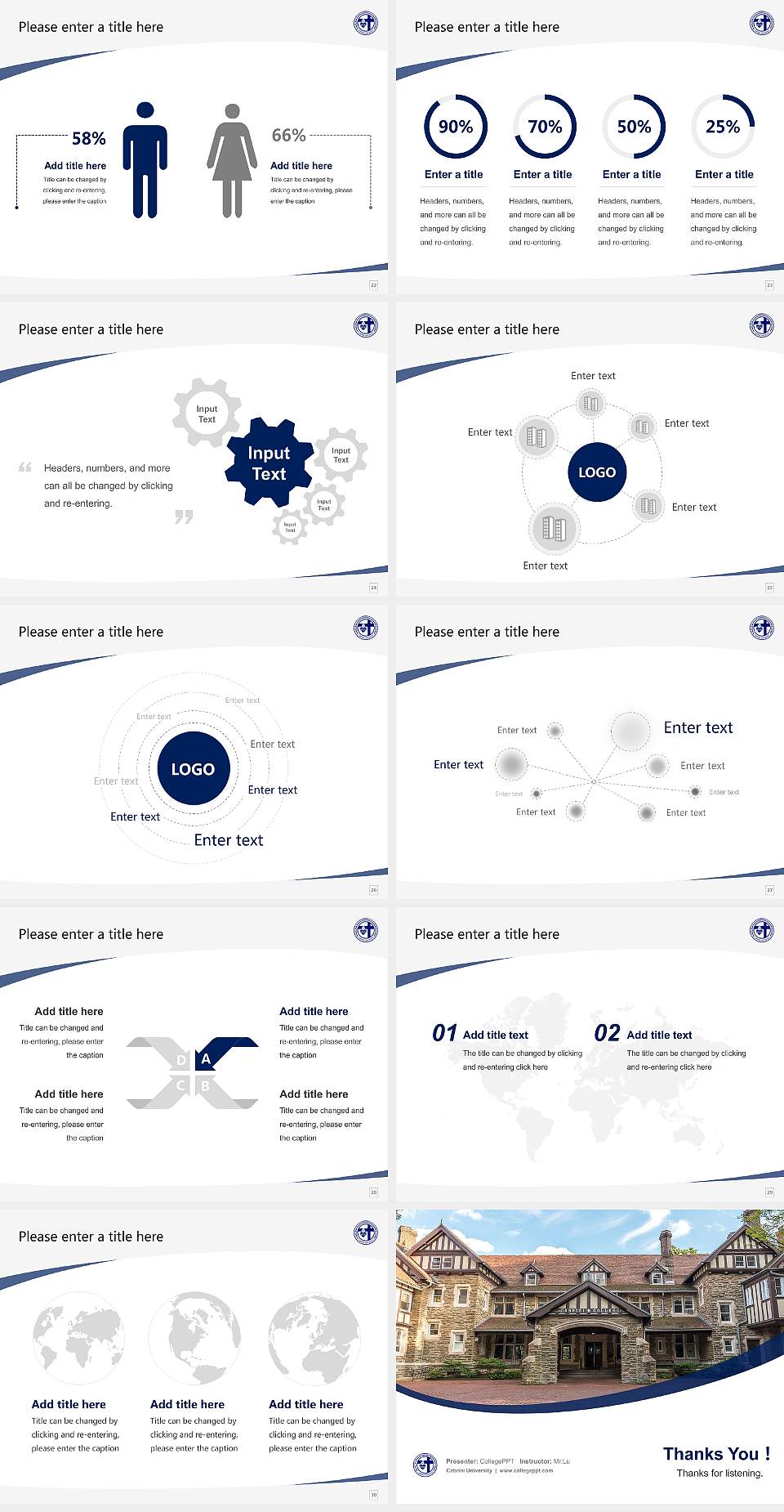 Cabrini University Course/Courseware Creation PPT Template4:3 ratio PPT effect preview image4