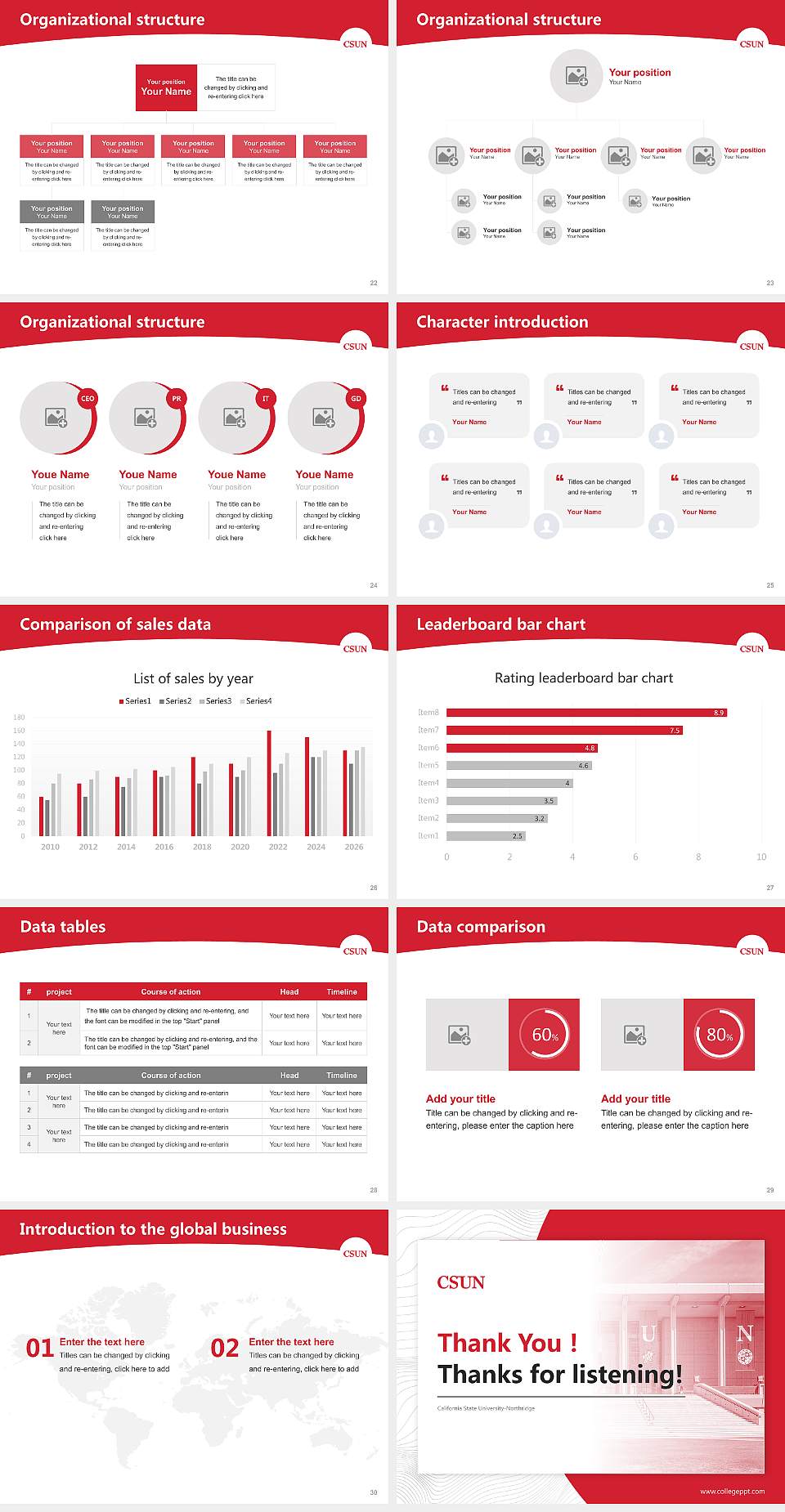 California State University-Northridge Academic Presentation/Research Findings Report PPT Template4:3 ratio PPT effect preview image4