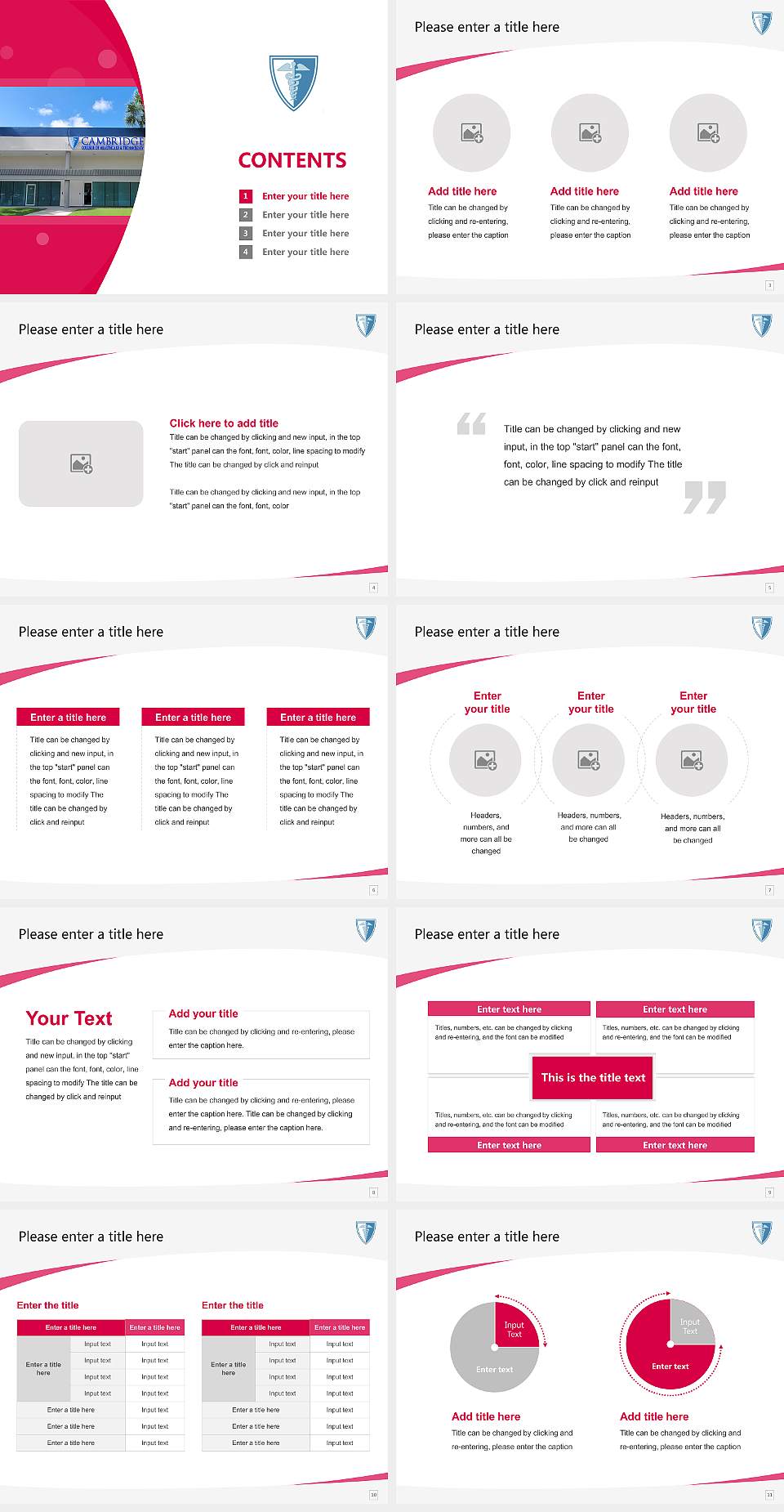 Cambridge College Course/Courseware Creation PPT Template4:3 ratio PPT effect preview image2