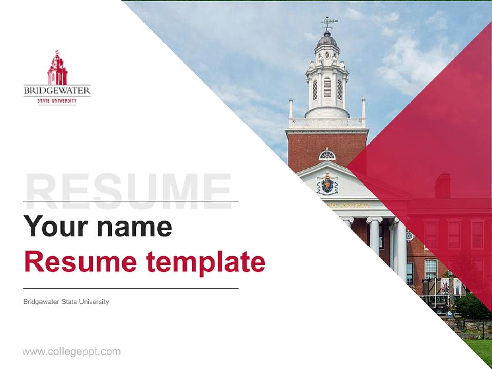 Bridgewater State University Resume PPT Template4:3 ratio PPT effect preview image5