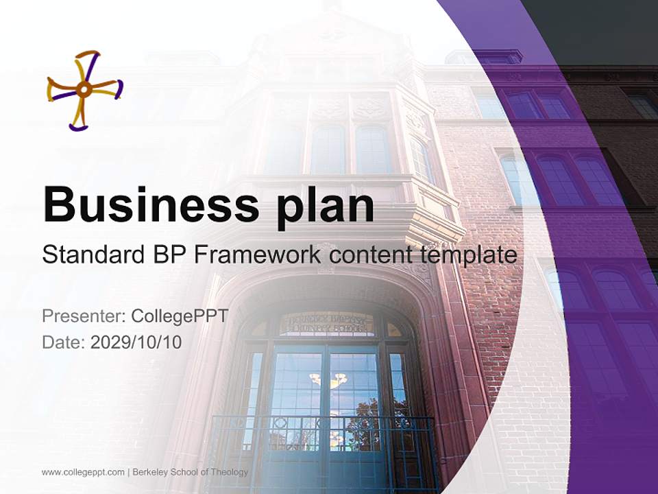 Berkeley School of Theology Competition/Entrepreneurship Contest PPT Template4:3 ratio PPT effect preview image9